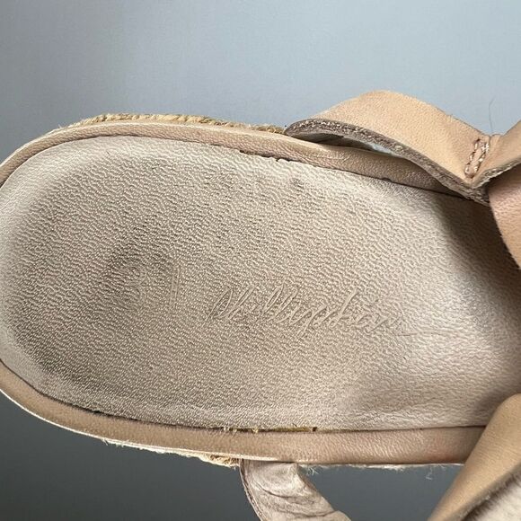3.1 Phillip Lim Tan/Cream Leather Peep Toe Espadrille Wedges Size 8 - Picture 14 of 16